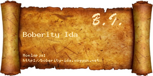 Boberity Ida névjegykártya